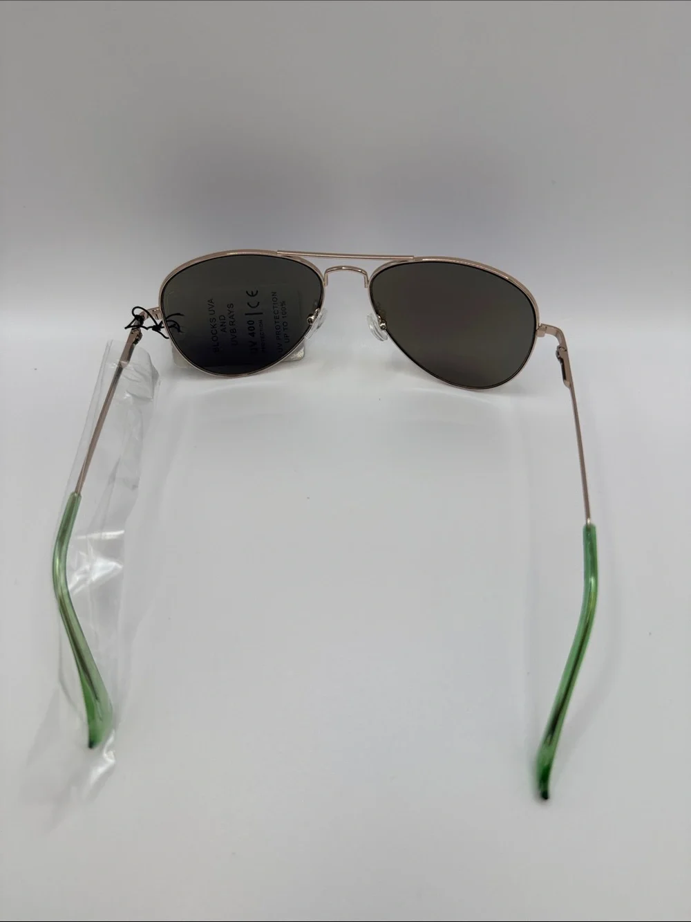 Mirrored Aviator Sunglasses - Purple/Blue Lenses